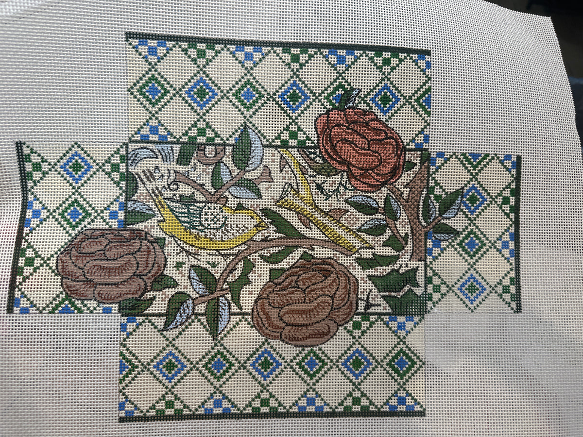 Wm's Bird and Roses Brick Cover 13ct