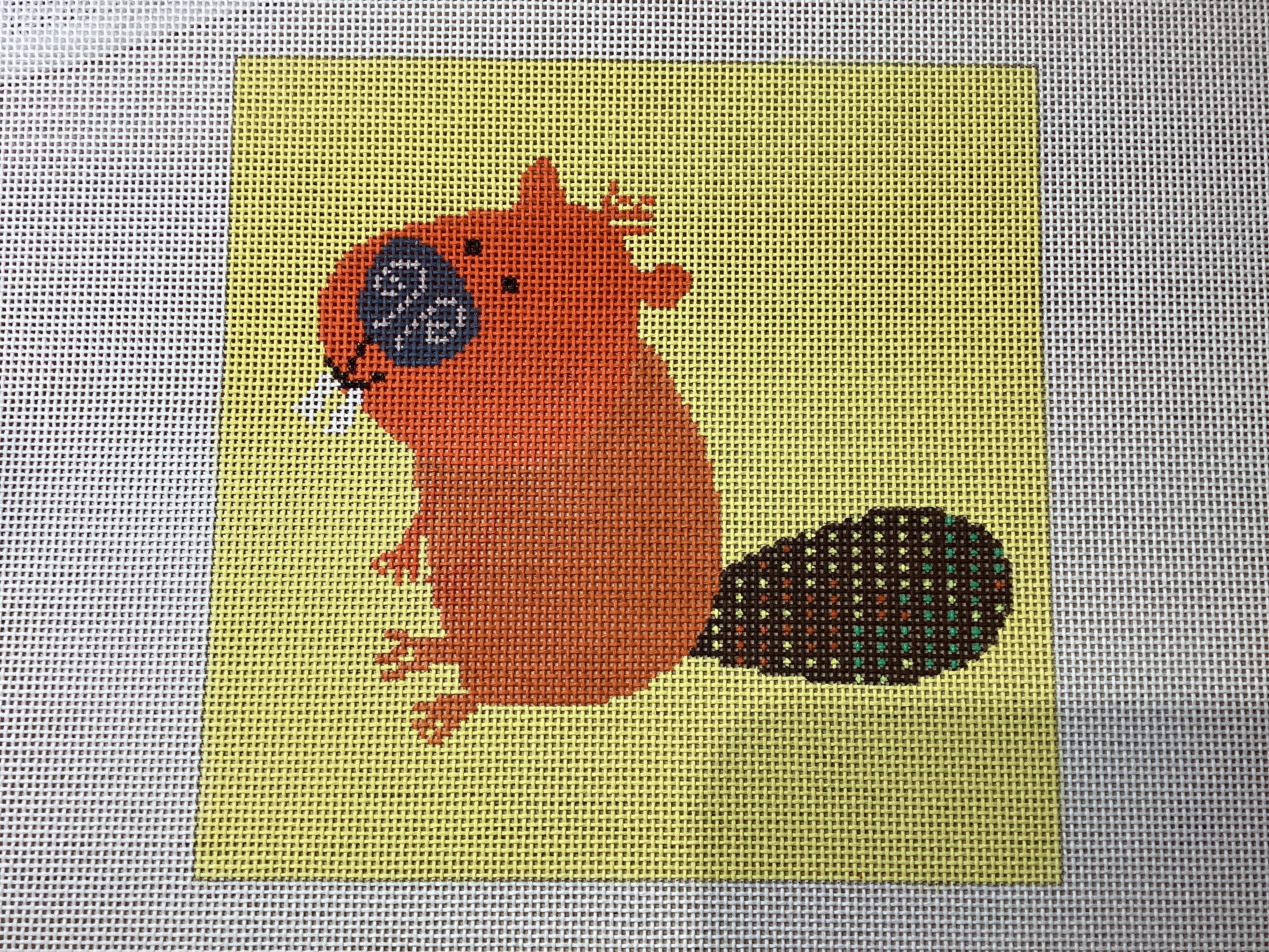 Friendly Animals - Beaver needlepoint canvas