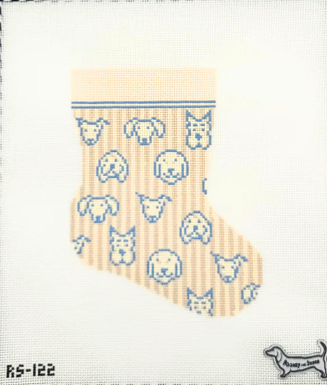 Atlantic blue dog bauble mini stocking