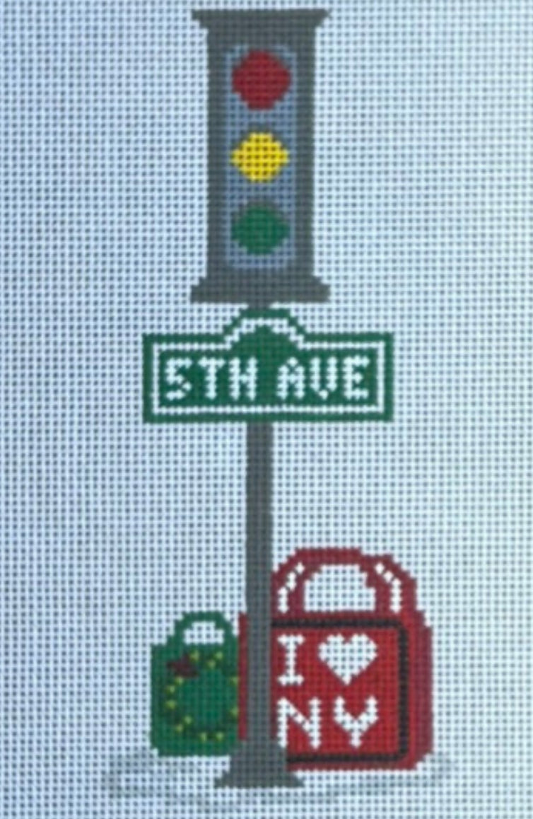 Gingham stitchery nyc stoplight needlepoint canvas