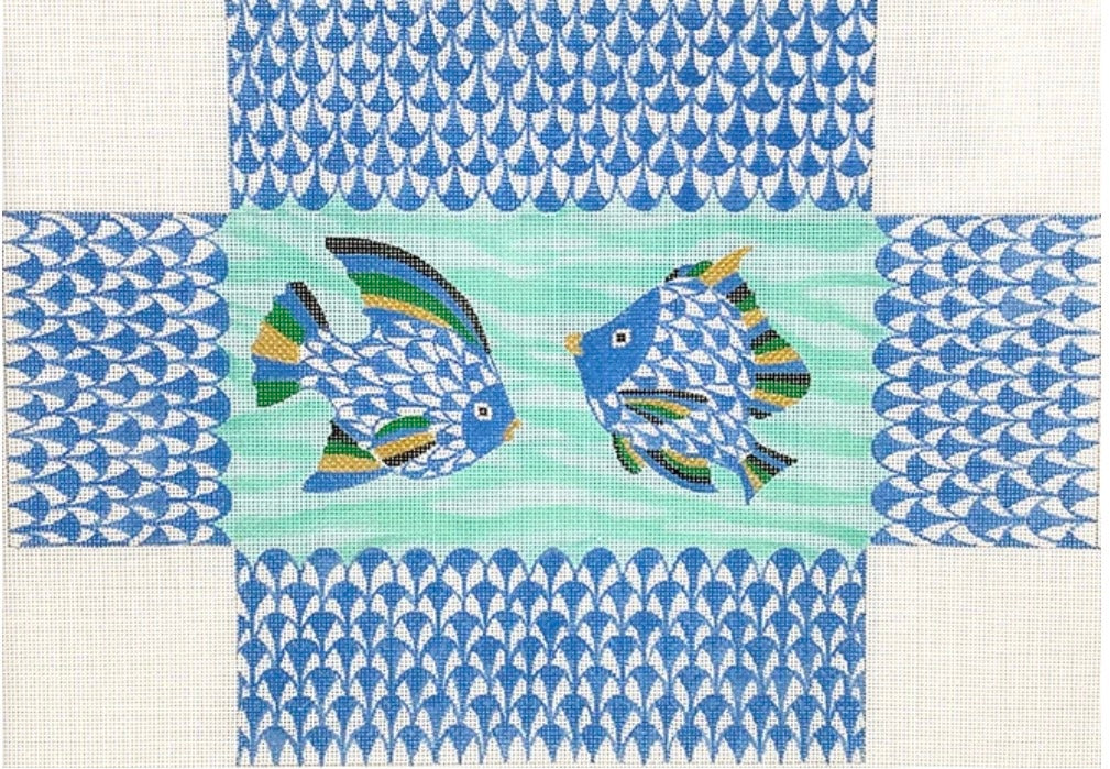 Brick – Fishnet Tropical Fish – blues, gold, green & black