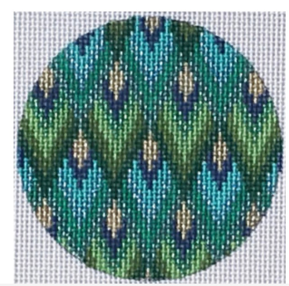 Tanya Mertel: (Blue & Green Bargello Round)