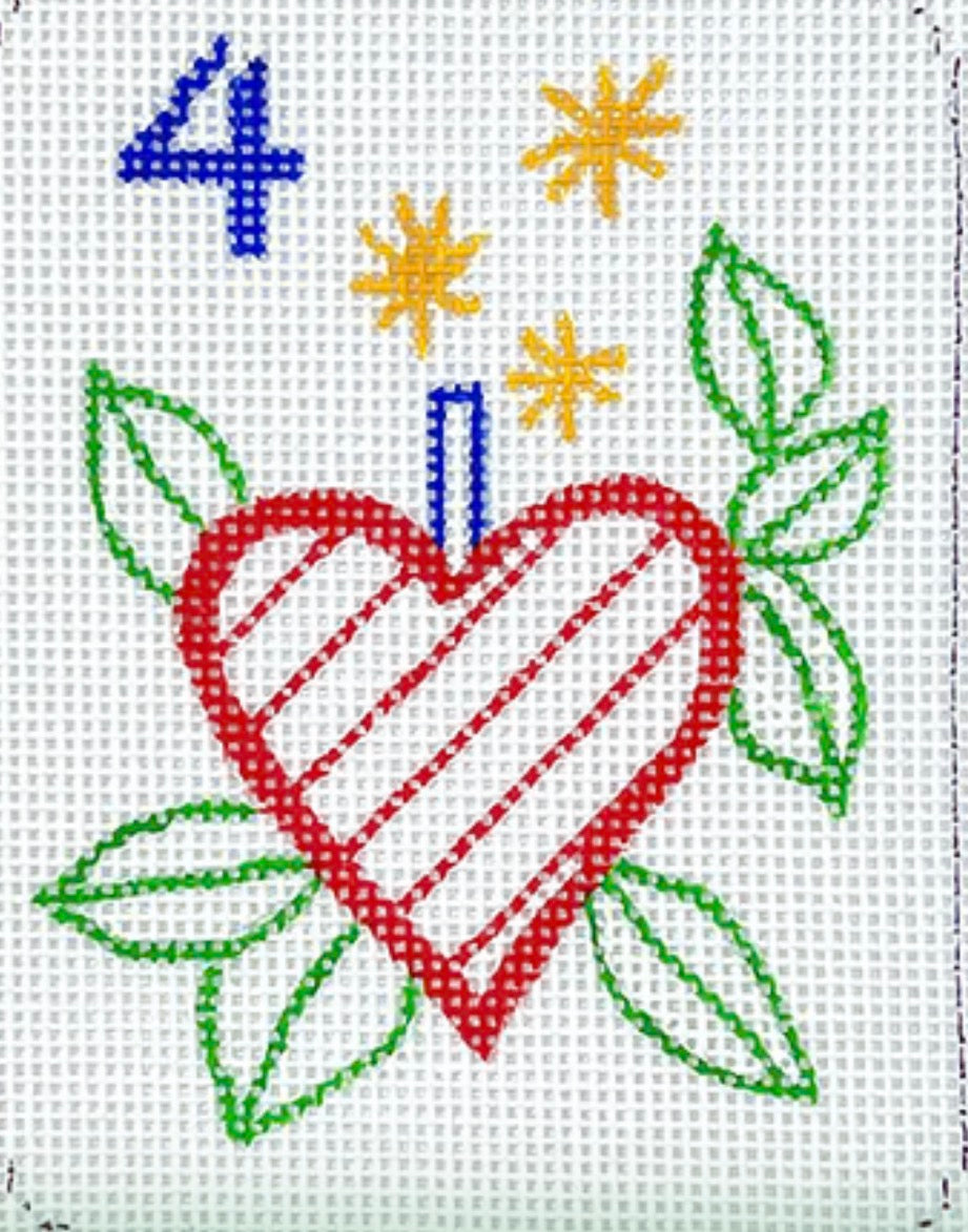 Mini Mahjong Tile – Heart w/ Leaves