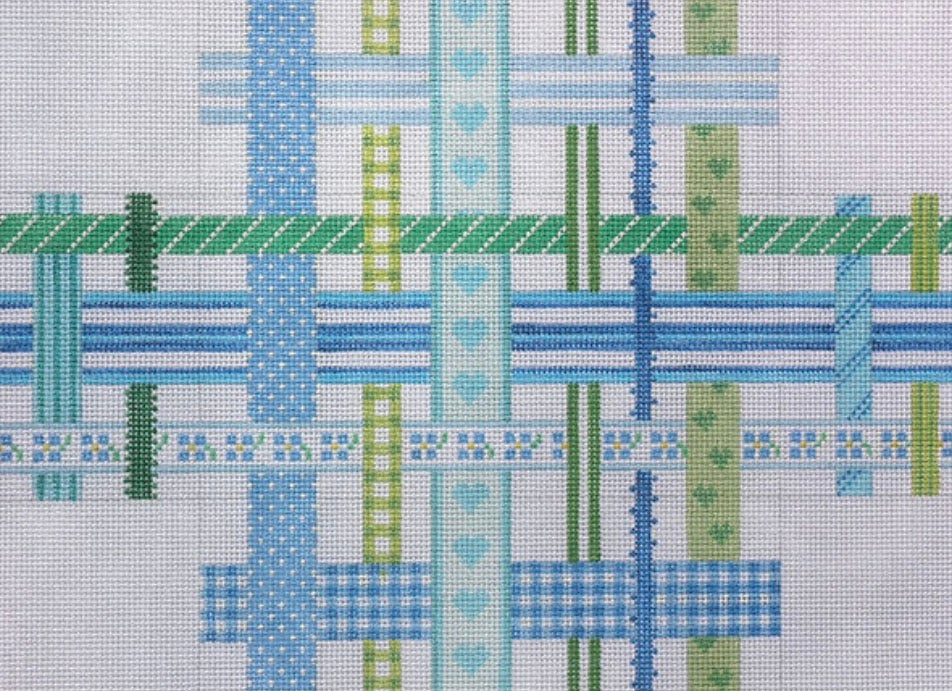 Brick – Woven Ribbons – blues & greens