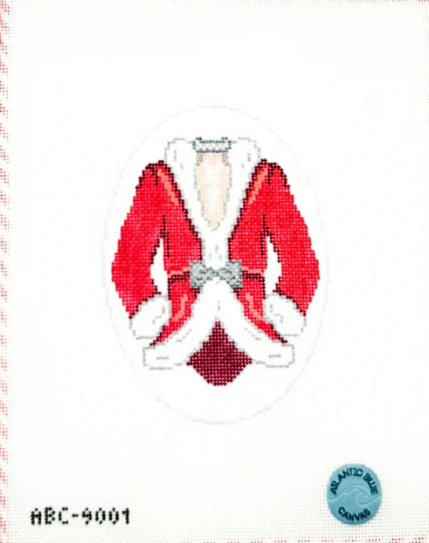 Atlantic blue Rockettes Santa outfit suit needlepoint canvas