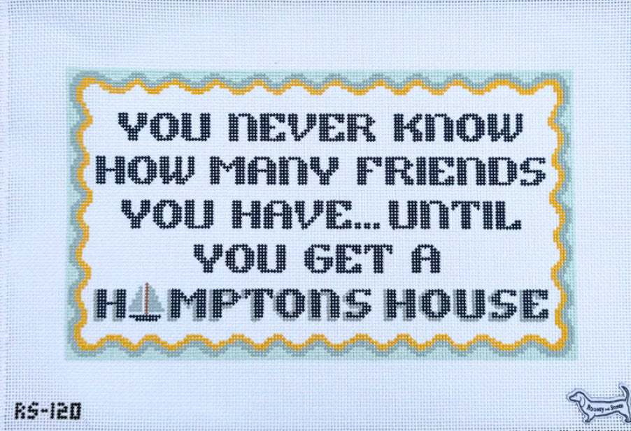 Atlantic blue Hamptons house pillow