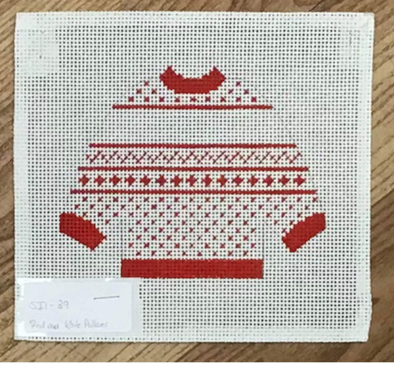 Red and White Pullover