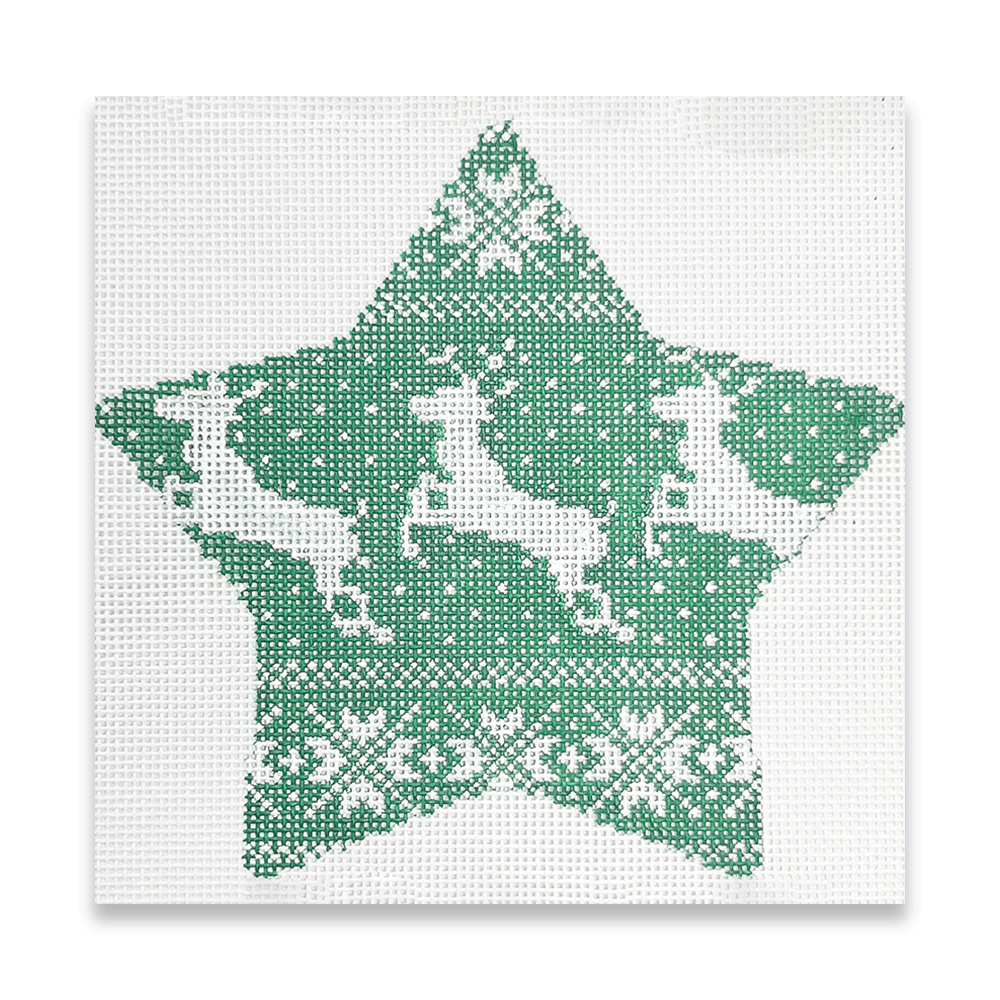 Green Nordic Reindeer Christmas Star