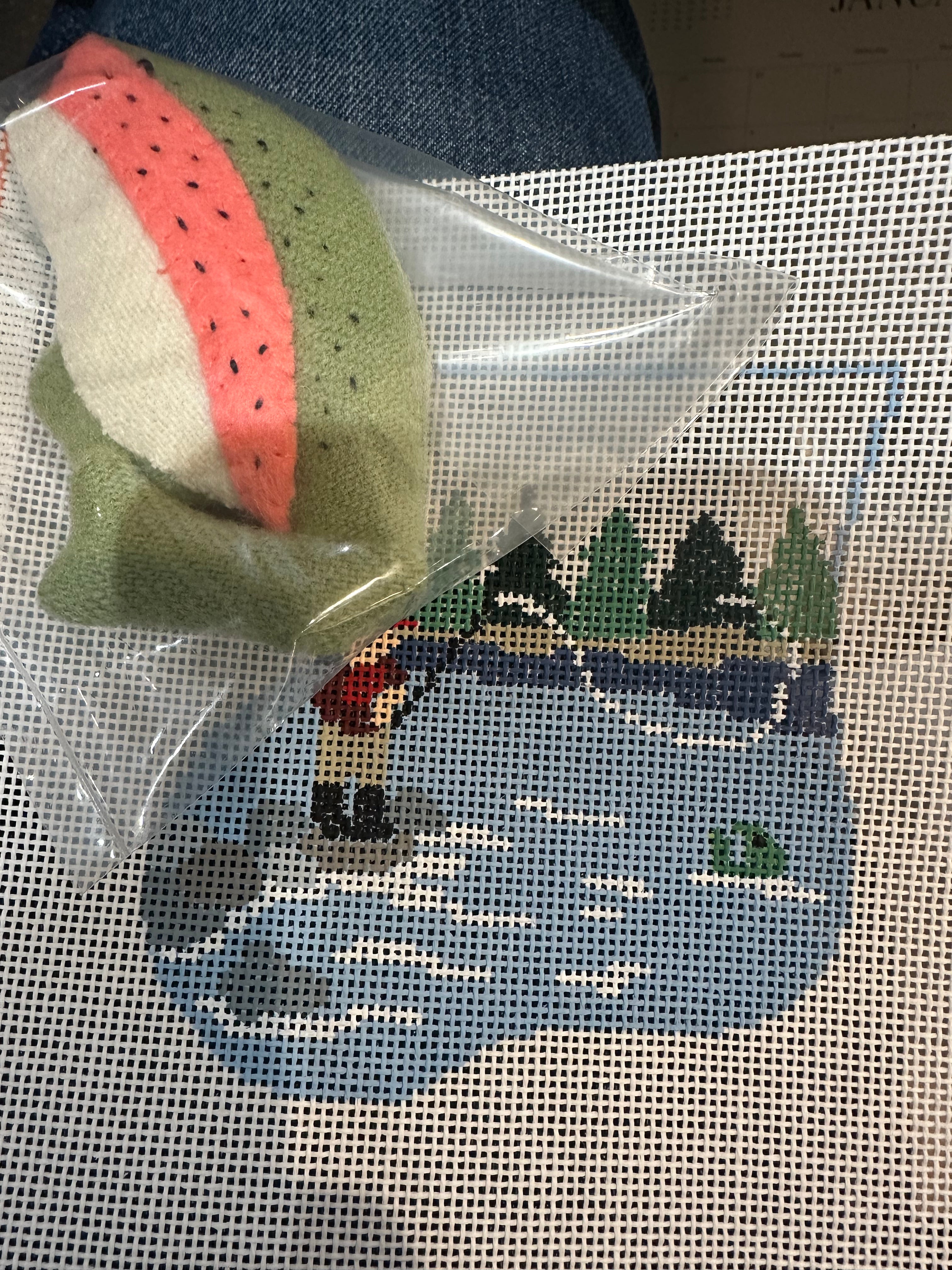 Fisherman Mini Sock With Trout Critter