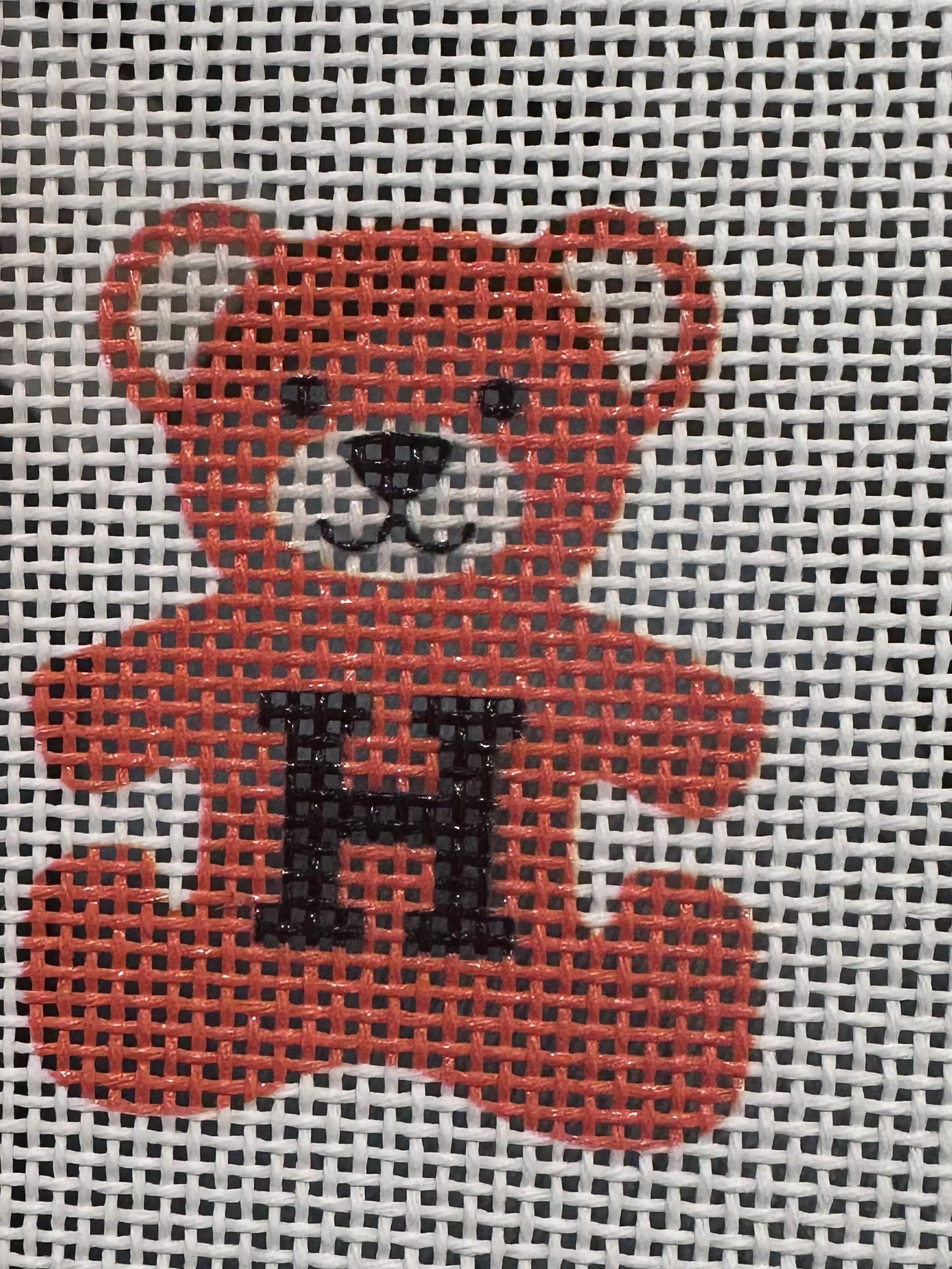 Orange H Bear Bag Charm (printed)