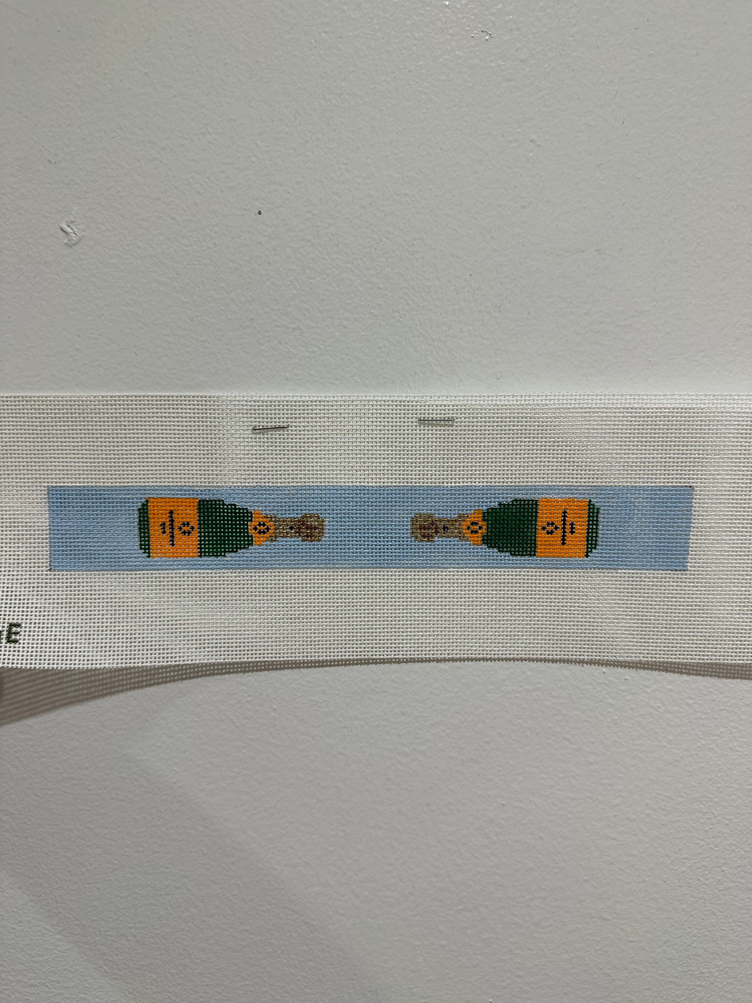 Blue Champagne Bottles Loop Key Chain