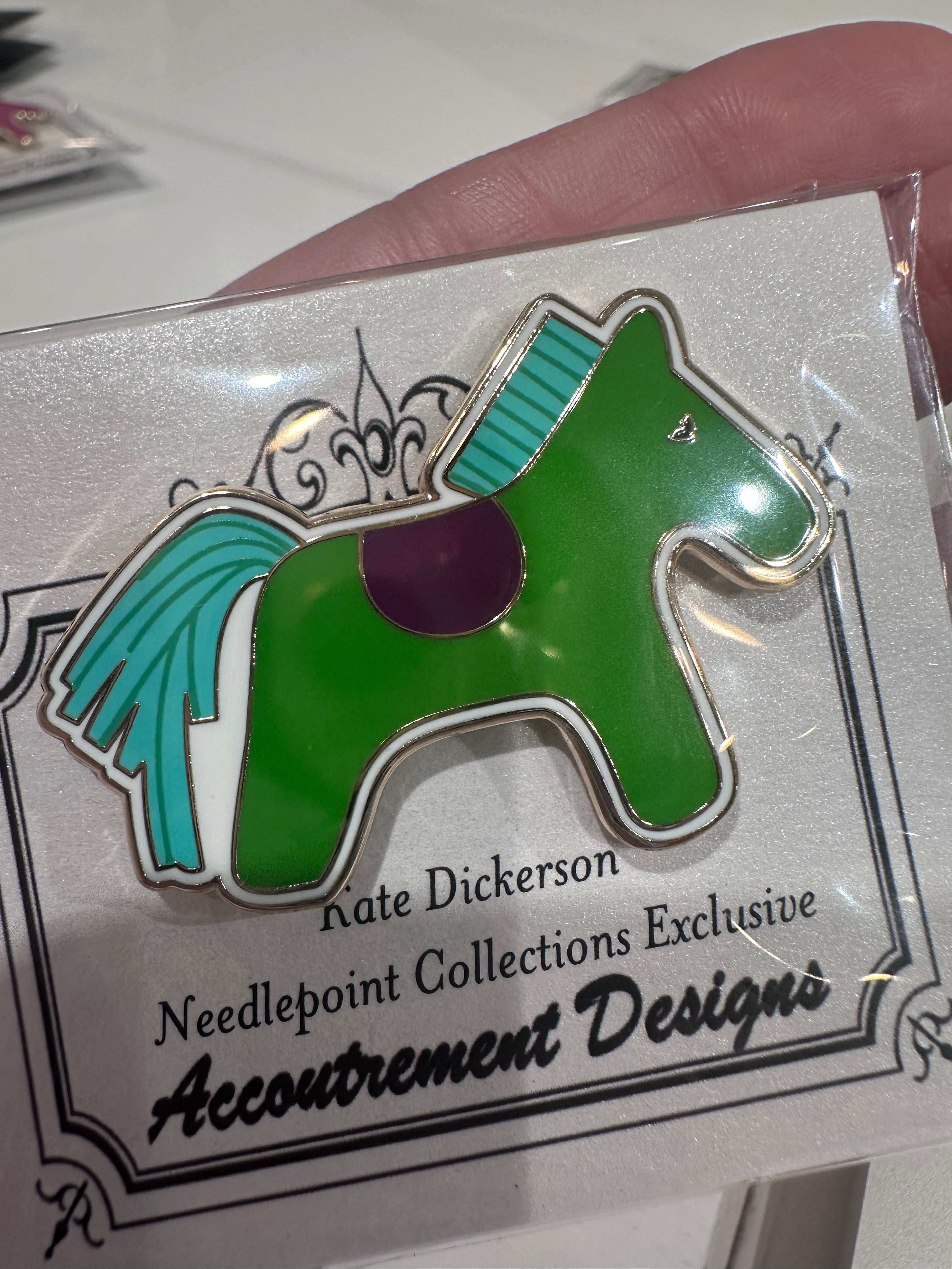Hermes Horse Green with Turquoise & Purple Needleminder
