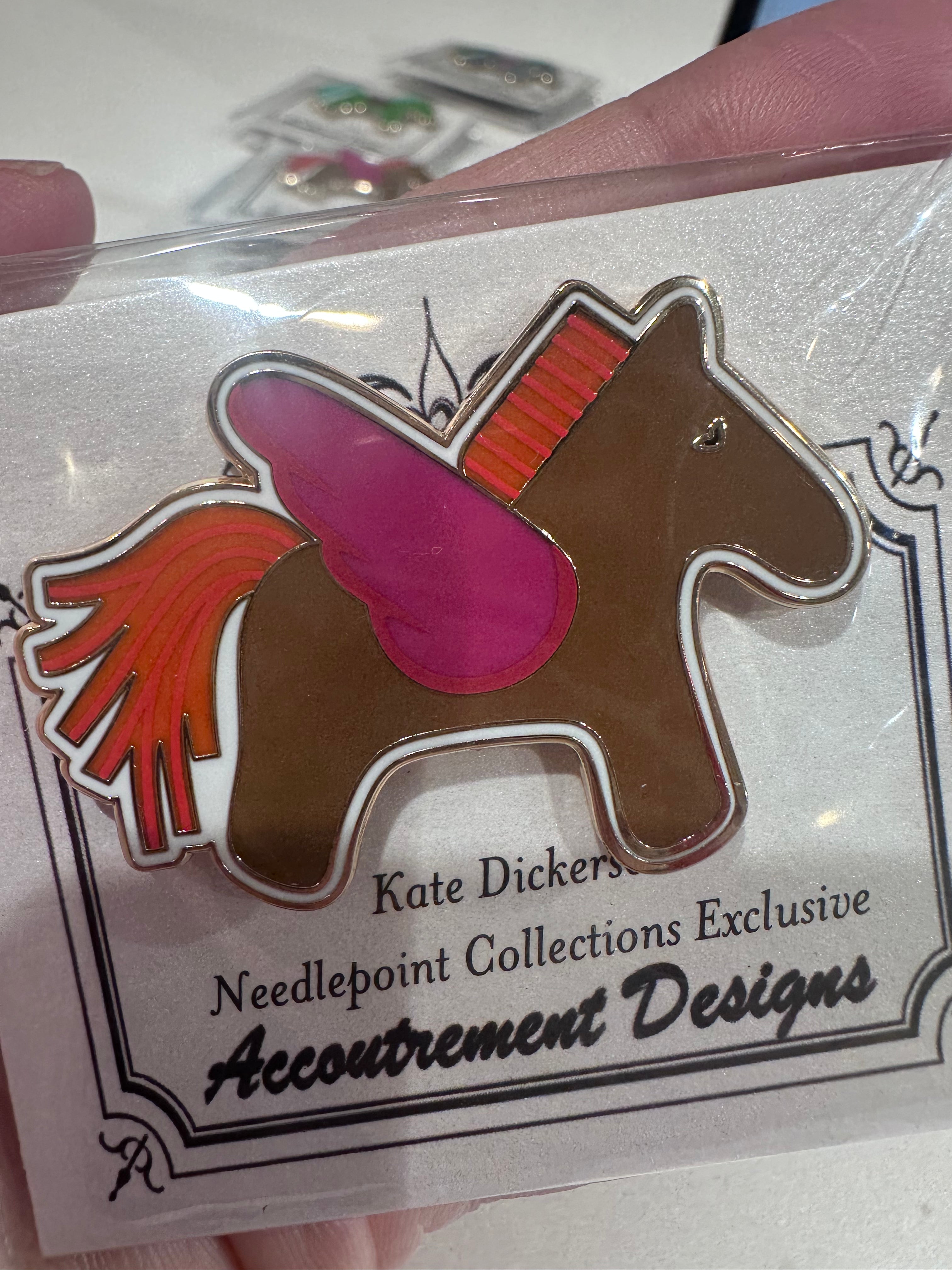 Hermes Pegasus Brown with Orange and Magenta Needleminder