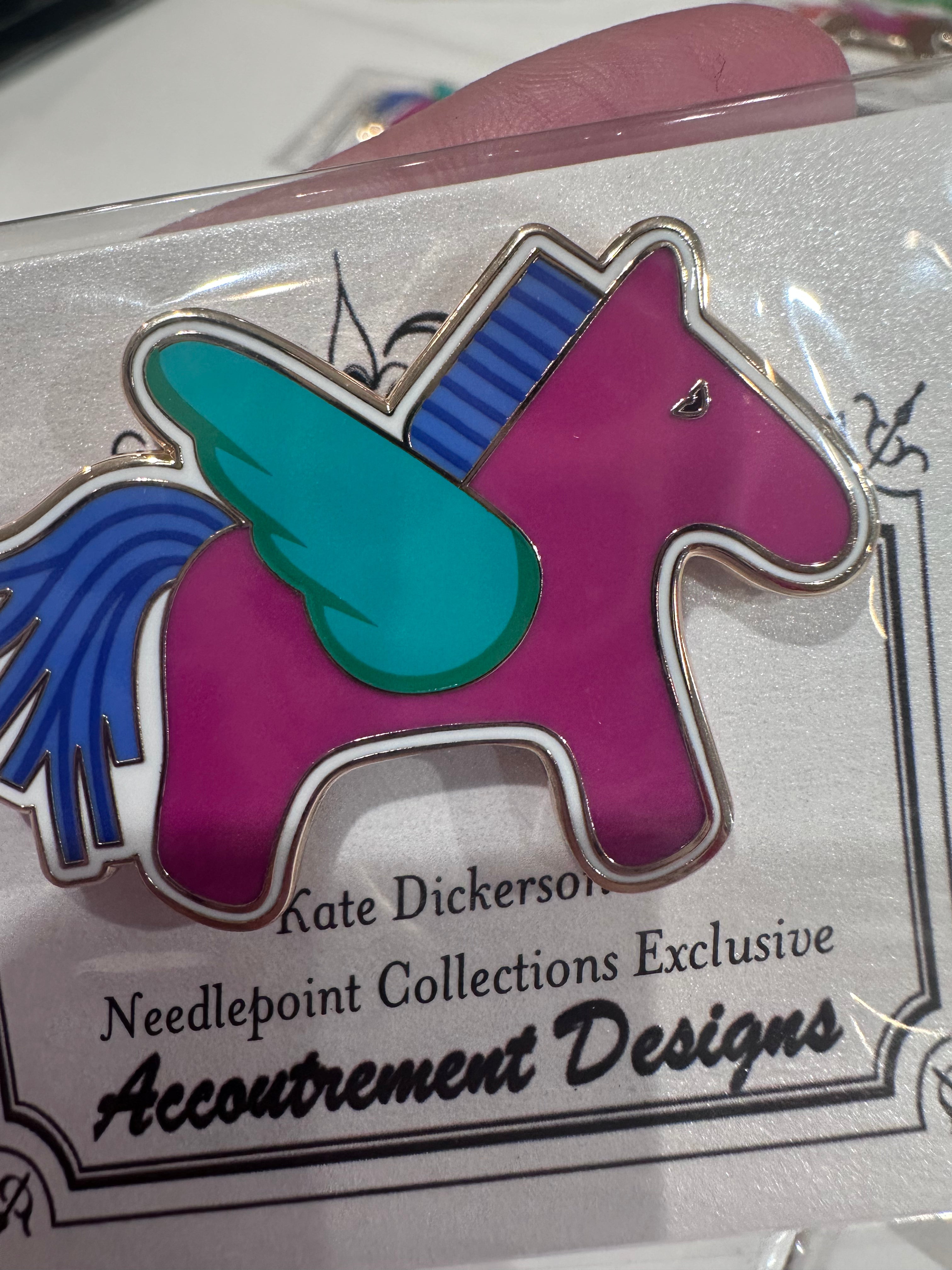 Hermes Pegasus Magenta with Periwinkle and Turquoise Needleminder