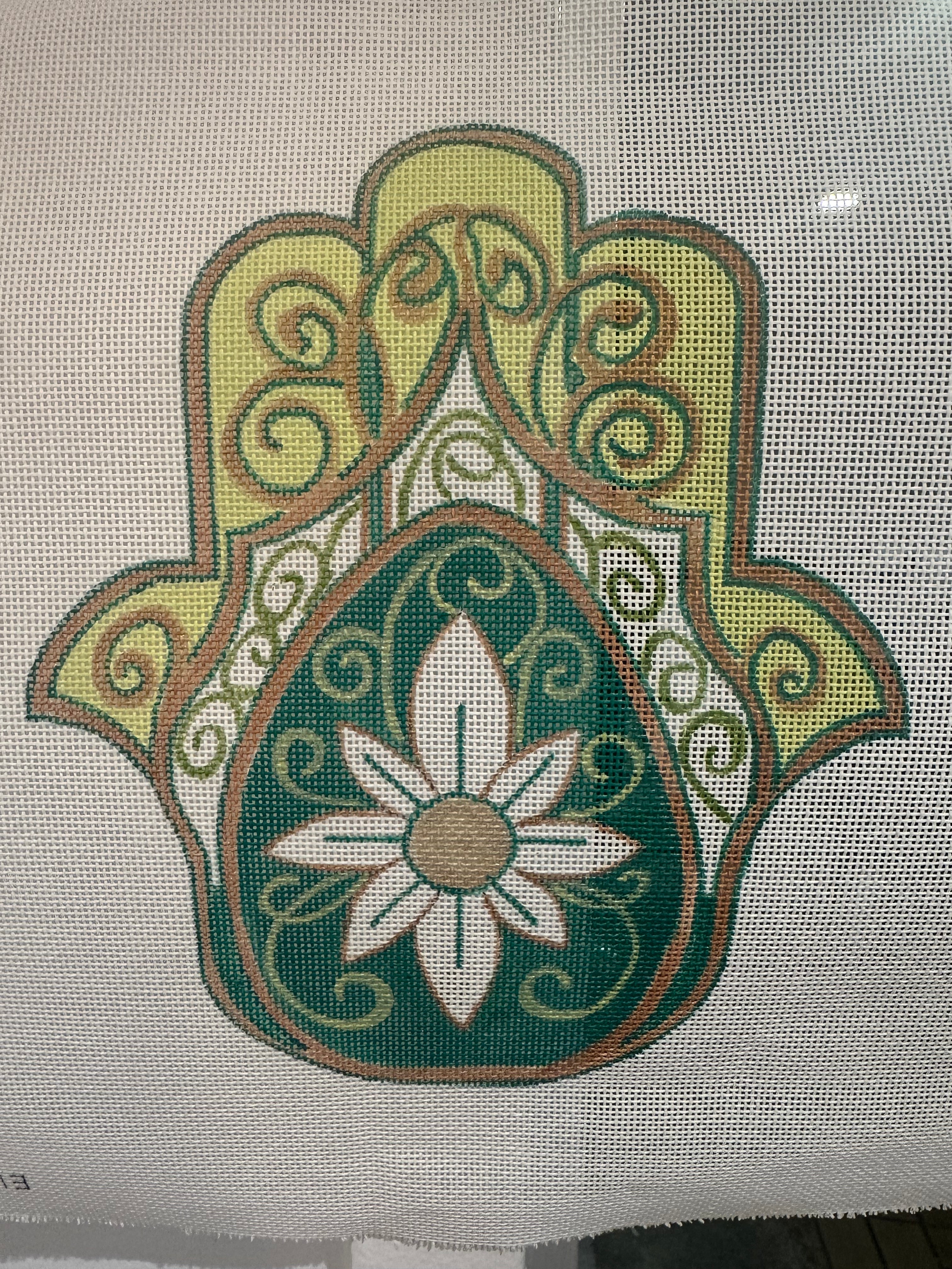 Green Daisy Hamsa