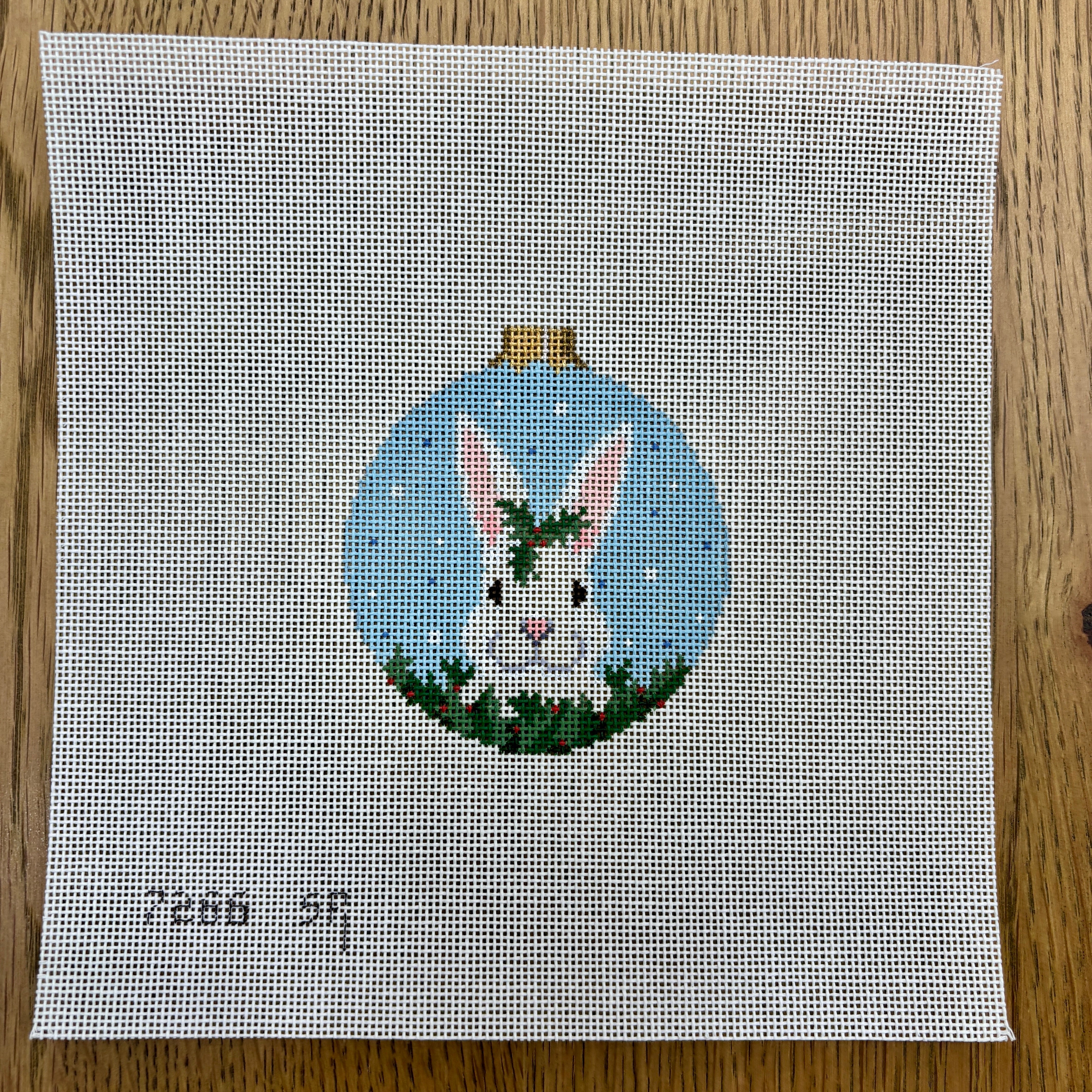 White Rabbit In Holly, 3.25" Round