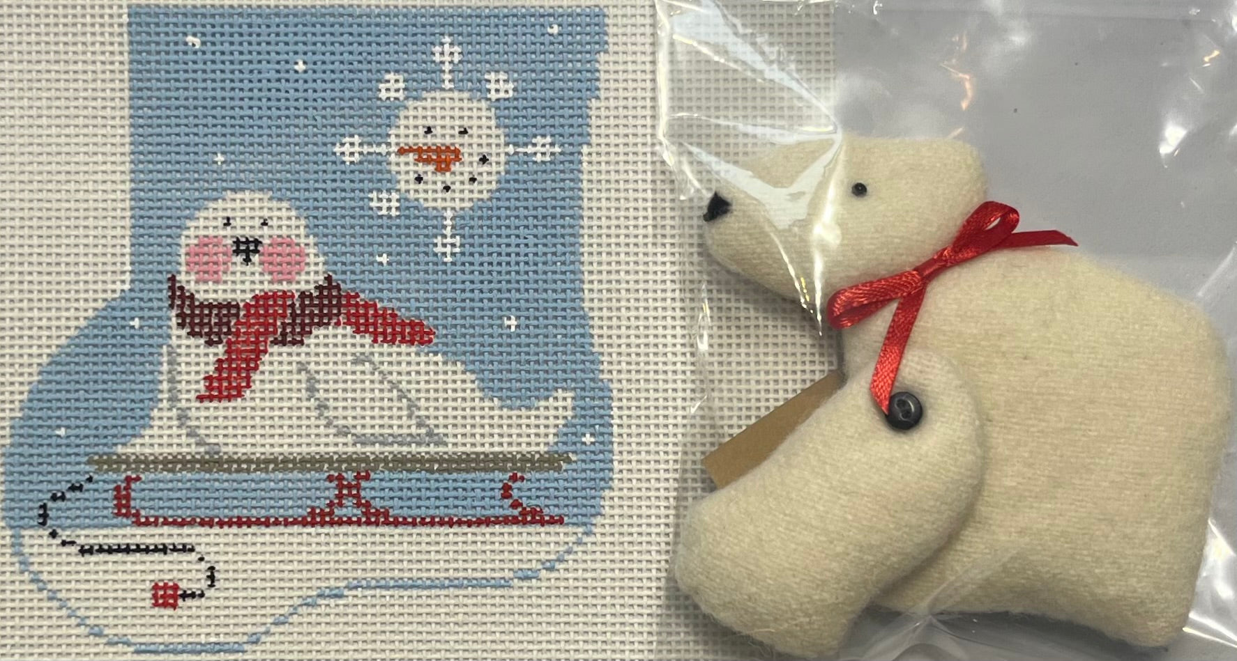 Polar Bear with Seal Mini Stocking