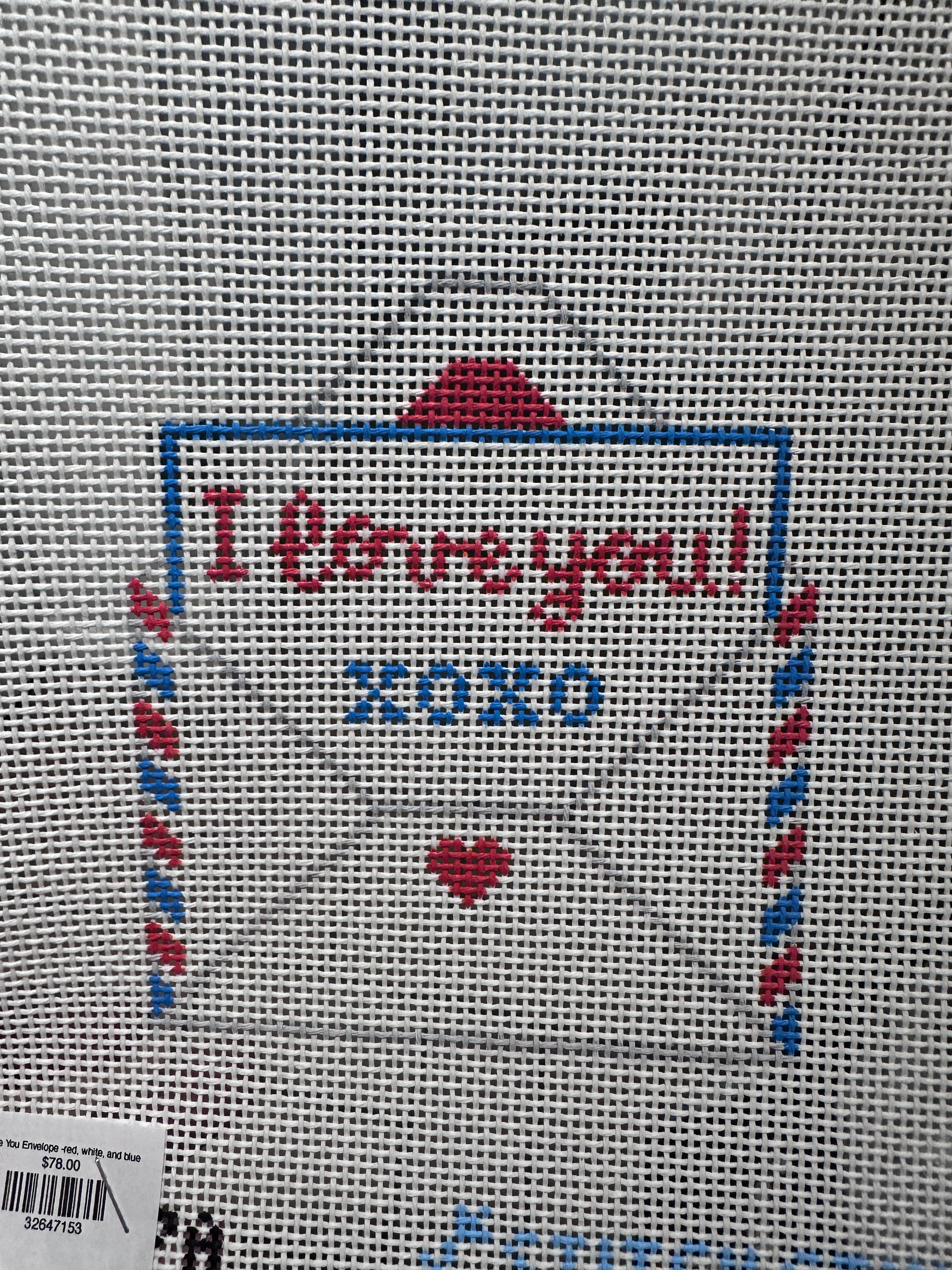 Love You Envelope -red, white, and blue