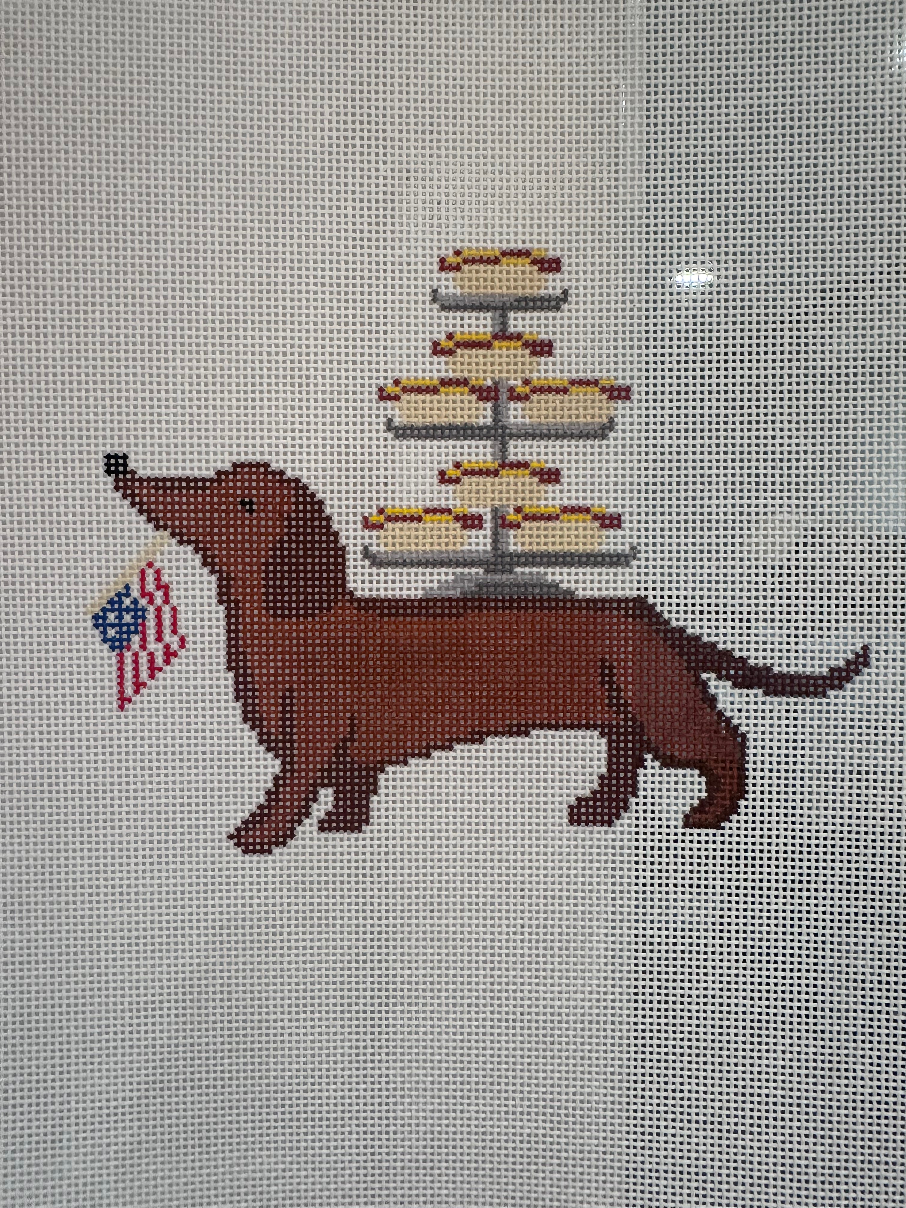 Patriotic Weenie Dog With Hot Dogs