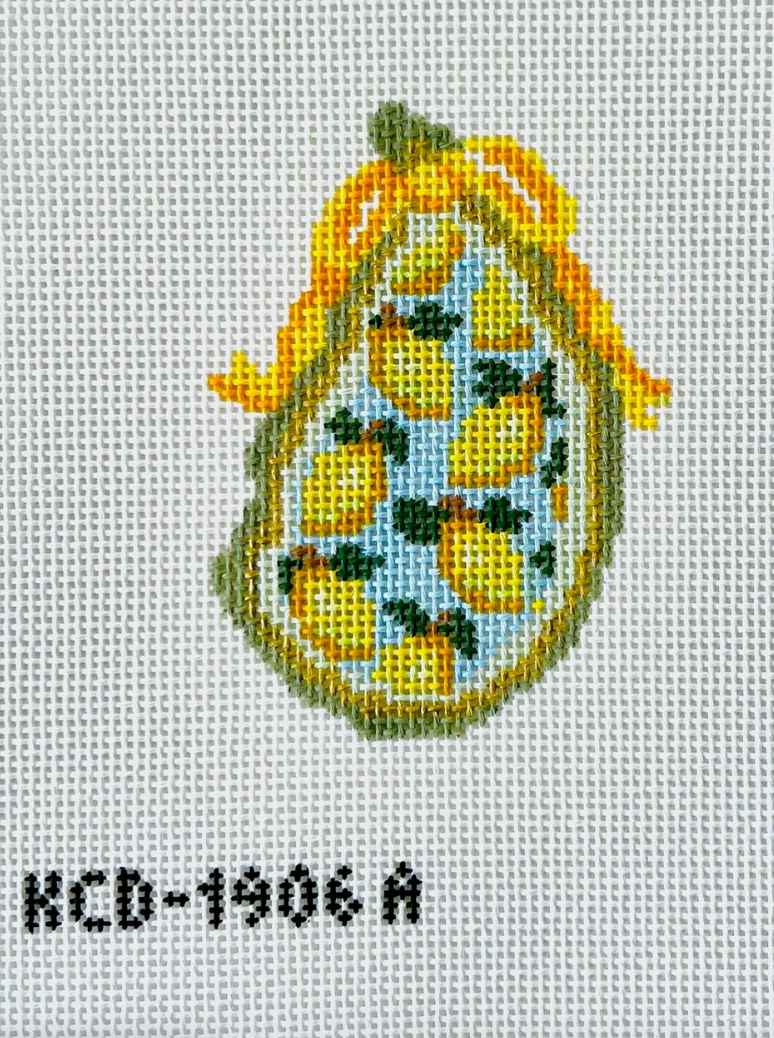 KCD Lemons Gilded Oyster needlepoint canvas