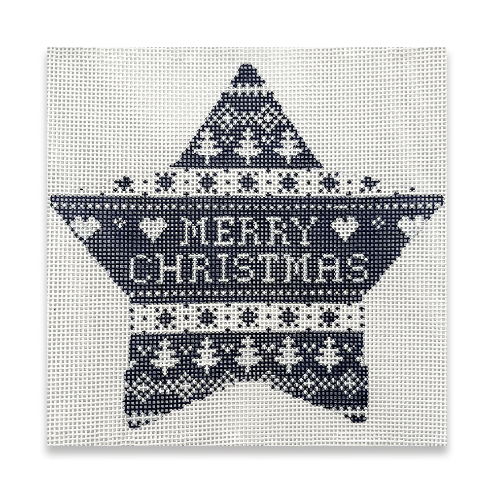 Navy Nordic Merry Christmas Star