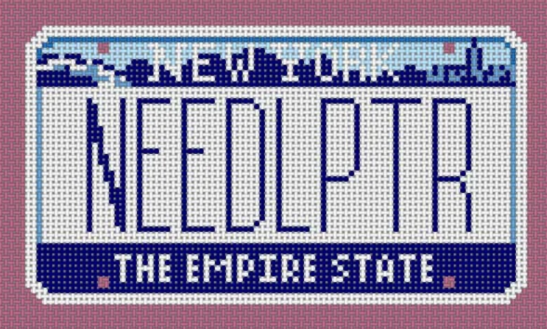New York Needlepointer Mini-License Plate needlepoint canvas