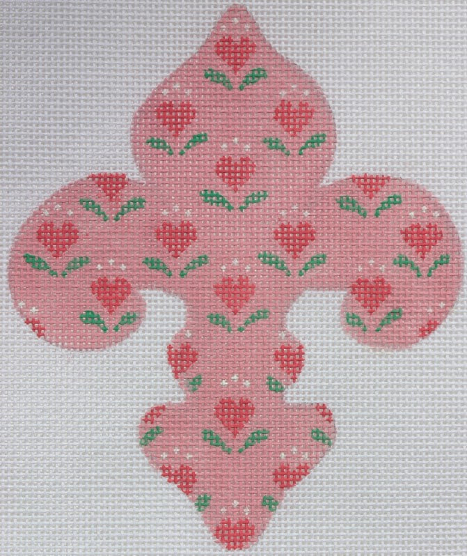 Mini Fleur-de-Lys – Provençal Pink Hearts (February)
