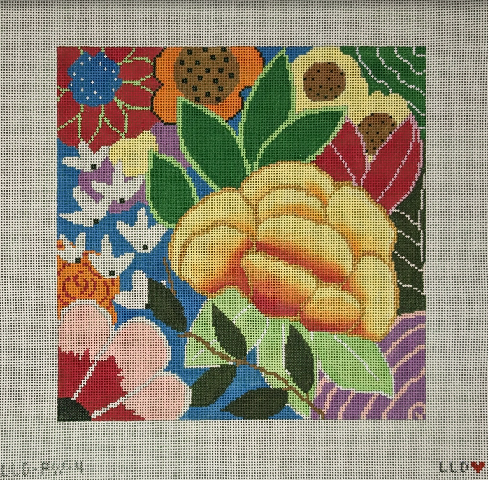 Rainbow Floral Square Pillow 13