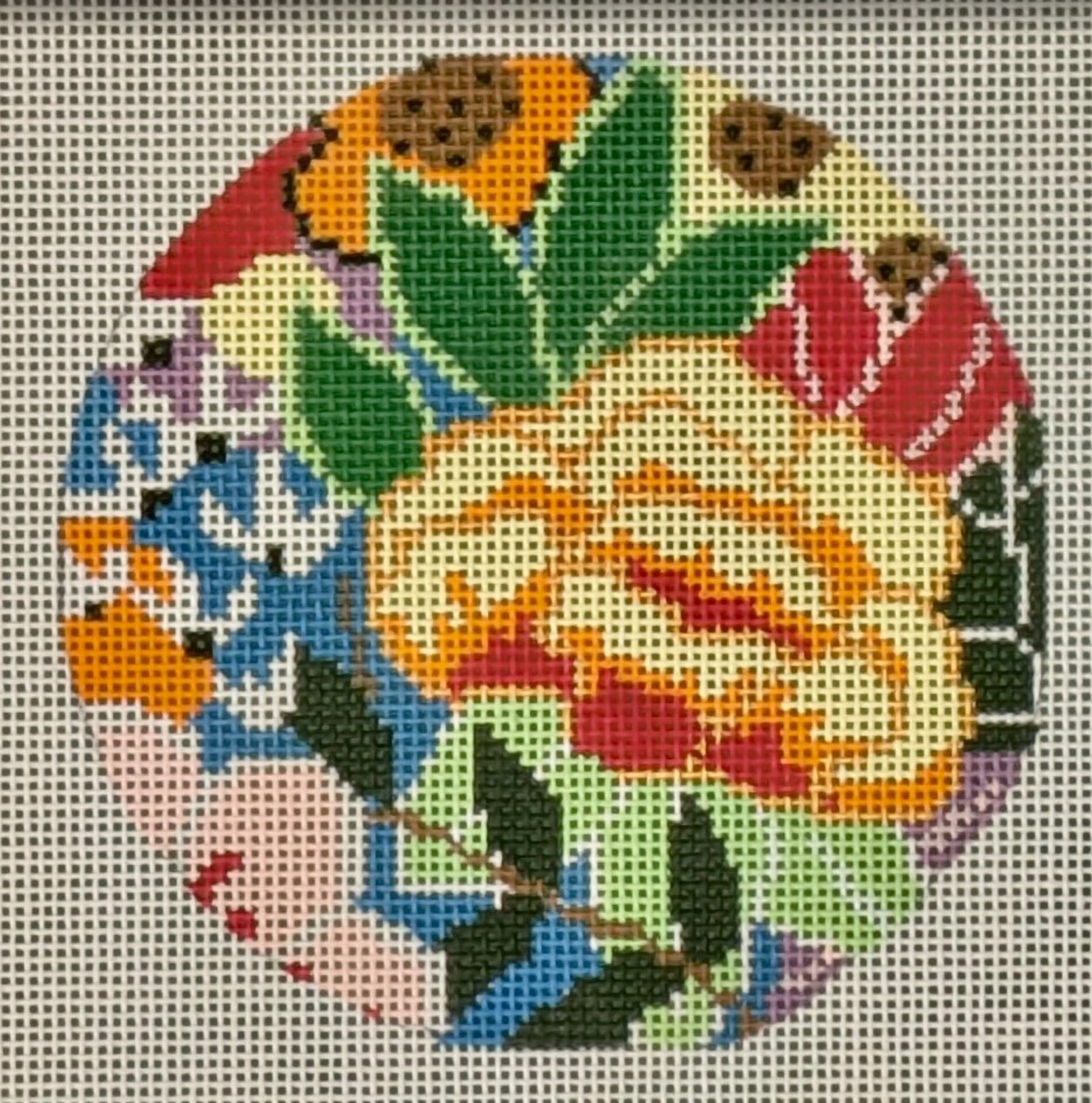 Rainbow Floral Round Insert