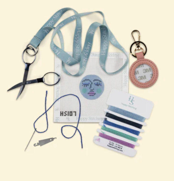 Moon Face Keyfob Needlepoint Kit