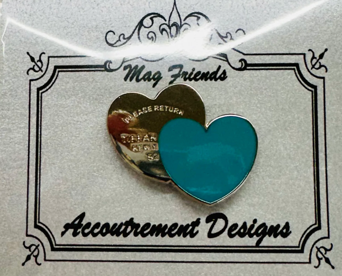 Tiffany Blue and Silver Hearts Needle Minder