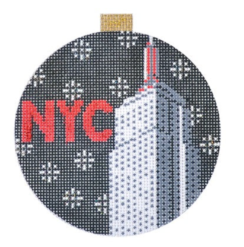 kirk and bradley City Bauble NYC Empire State needlepoint canvas