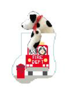 Fire Dept with Dalmatian Mini Sock With Critter