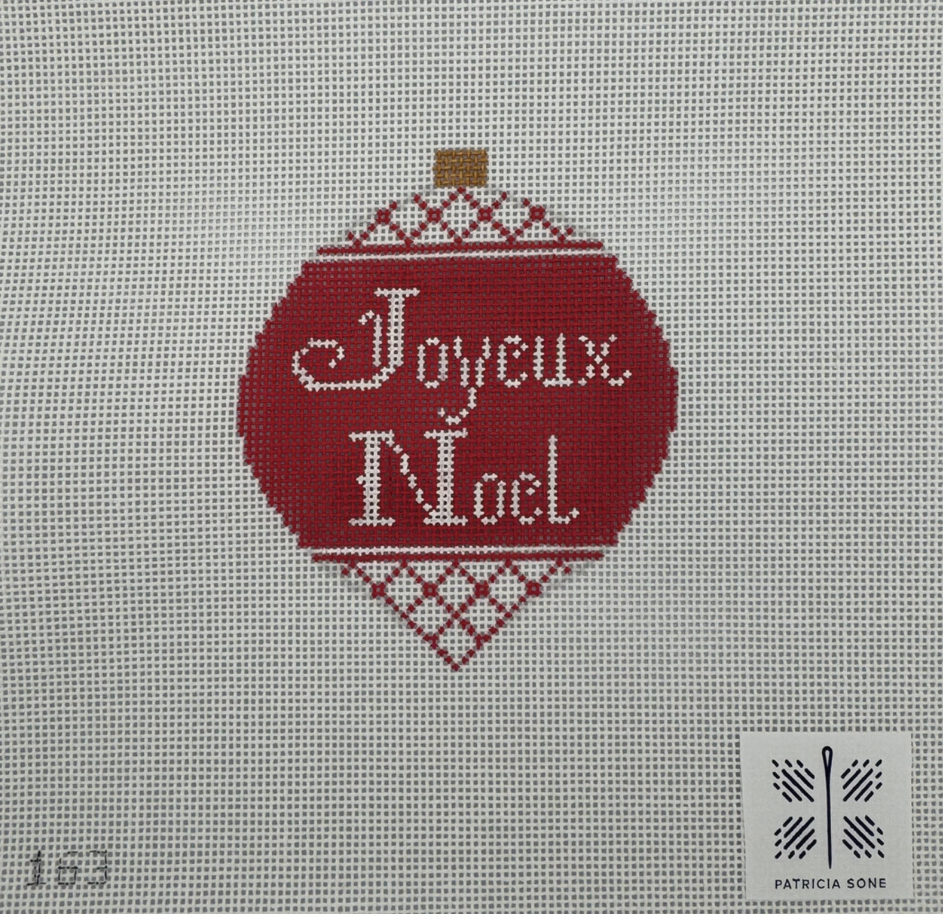 Joyeux Noel Red/White Ornament