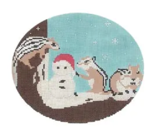 Chipmunks Building a Snowman