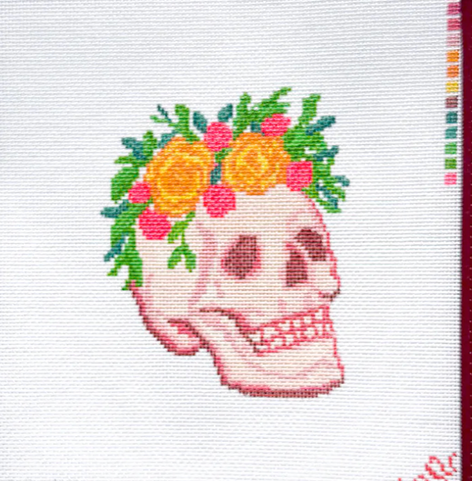 Floral Skull Needlepoint Canvas