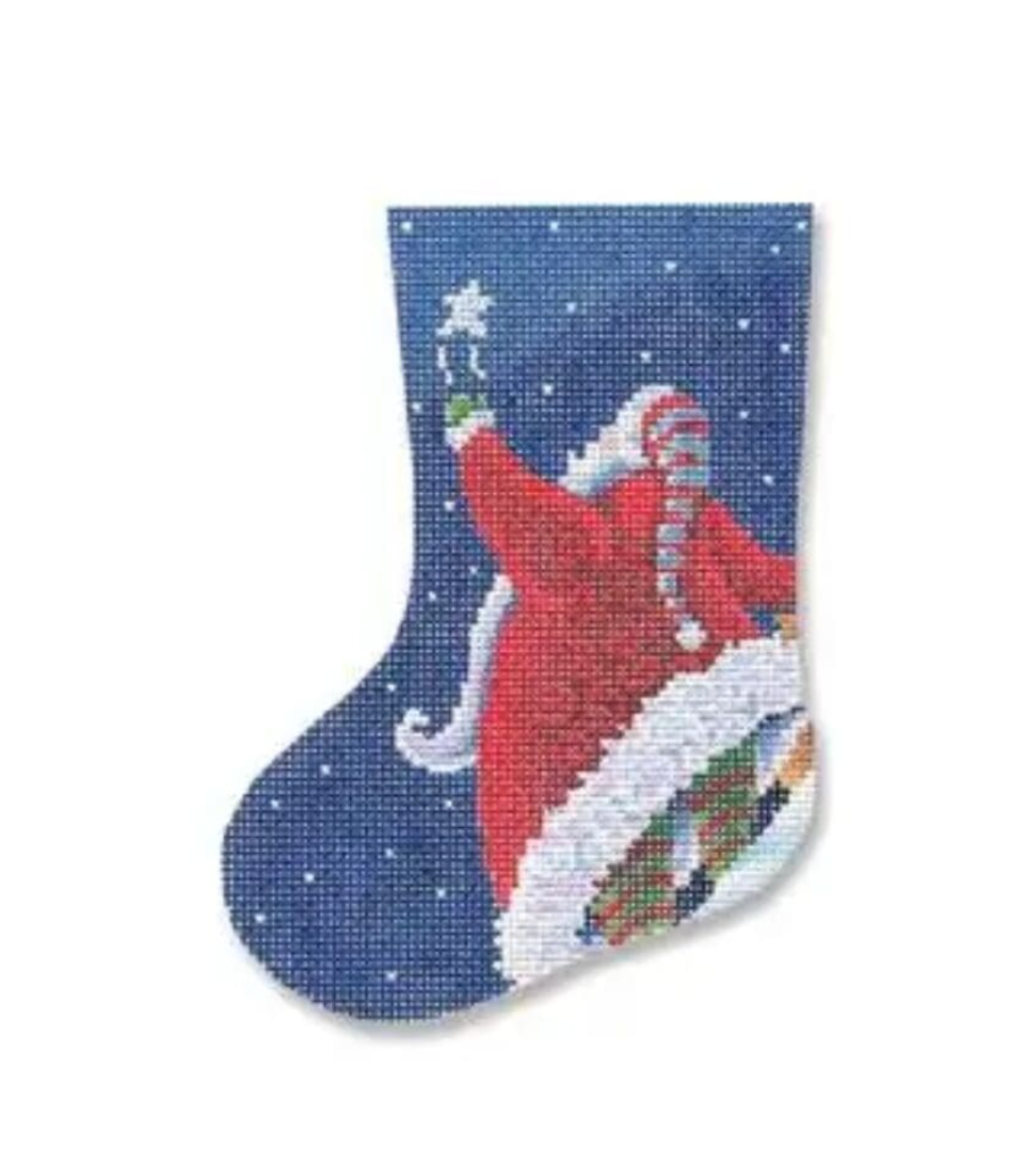 Santa Hanging The Star Mini Stocking