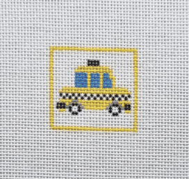 Taxi Bookmark with Vintage Ribbon