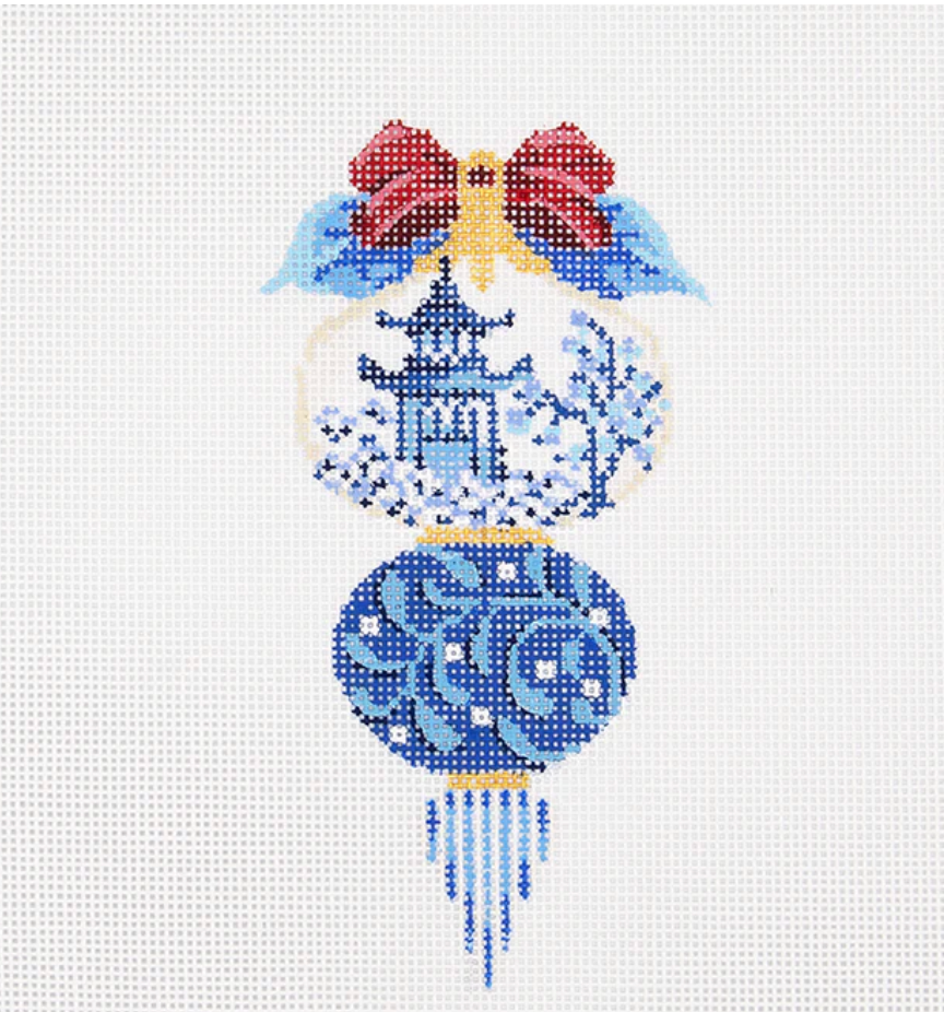 China Blue Triple Onion Ornament