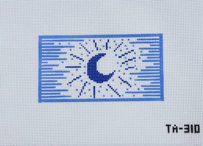 Blue and White Moon Eyeglass Case