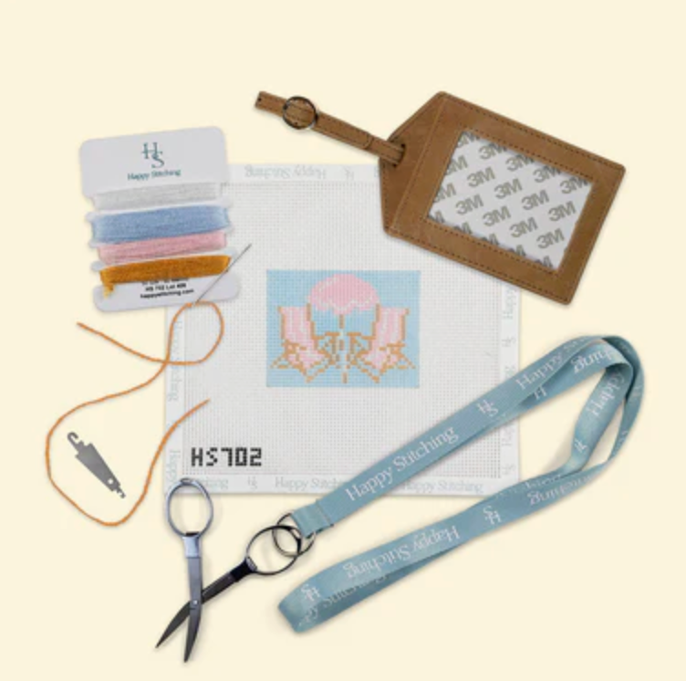 Beach Bliss Luggage Tag Needlepoint Kit