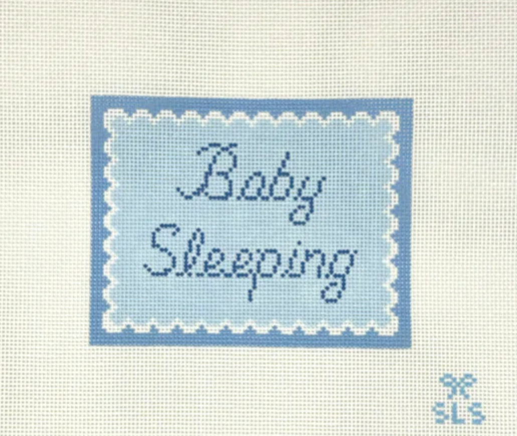 Baby Sleeping Blue Scallops