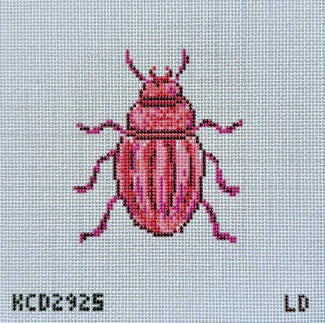 Pink Beetle Printed Canvas