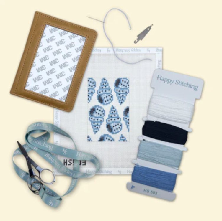Shell Yeah Passport Case Needlepoint Kit