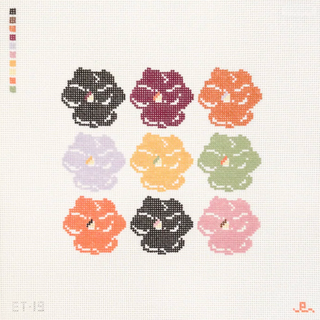 Fall Pansy Block Canvas