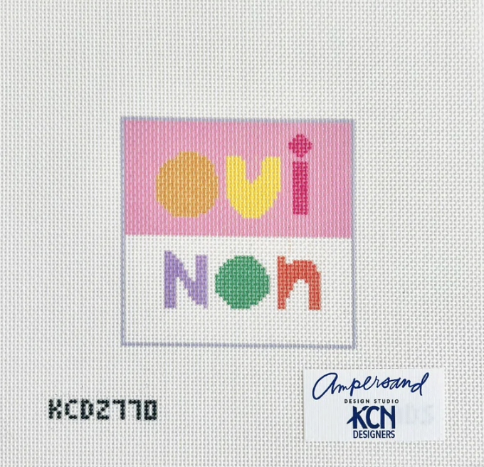 Oui Non Square Printed Canvas