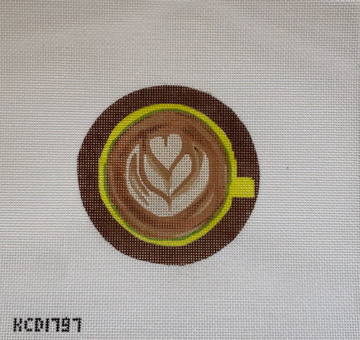 Latte with Heart and Leaf