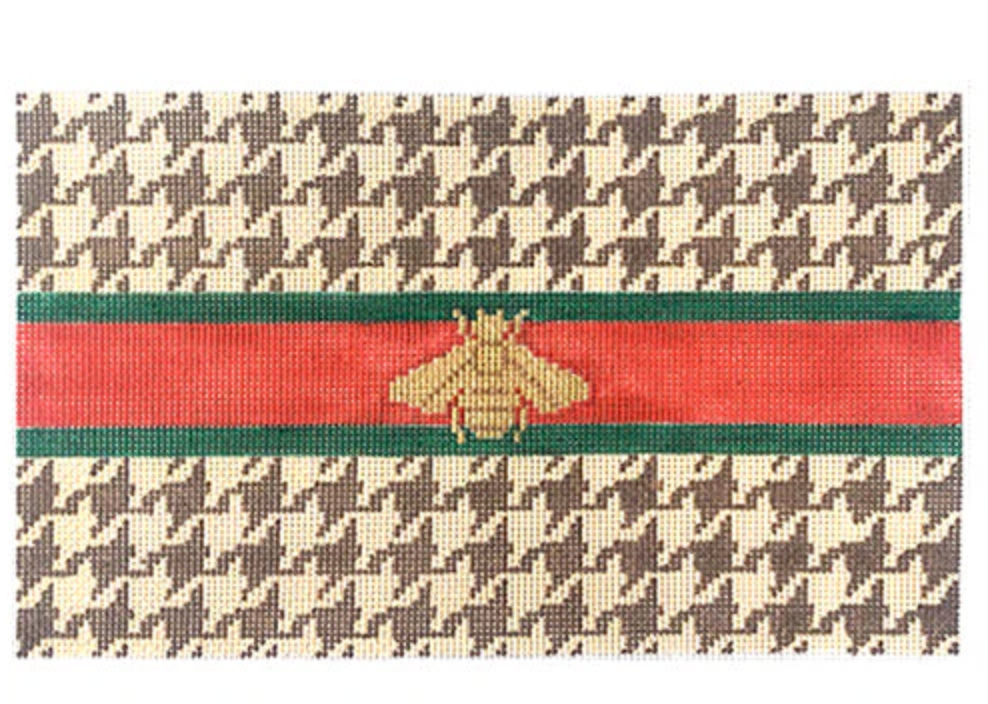 Houndstooth Gucci Clutch With Bee