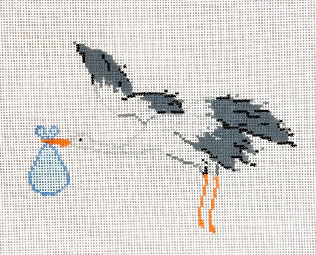 Blue Stork with Stitch Guide