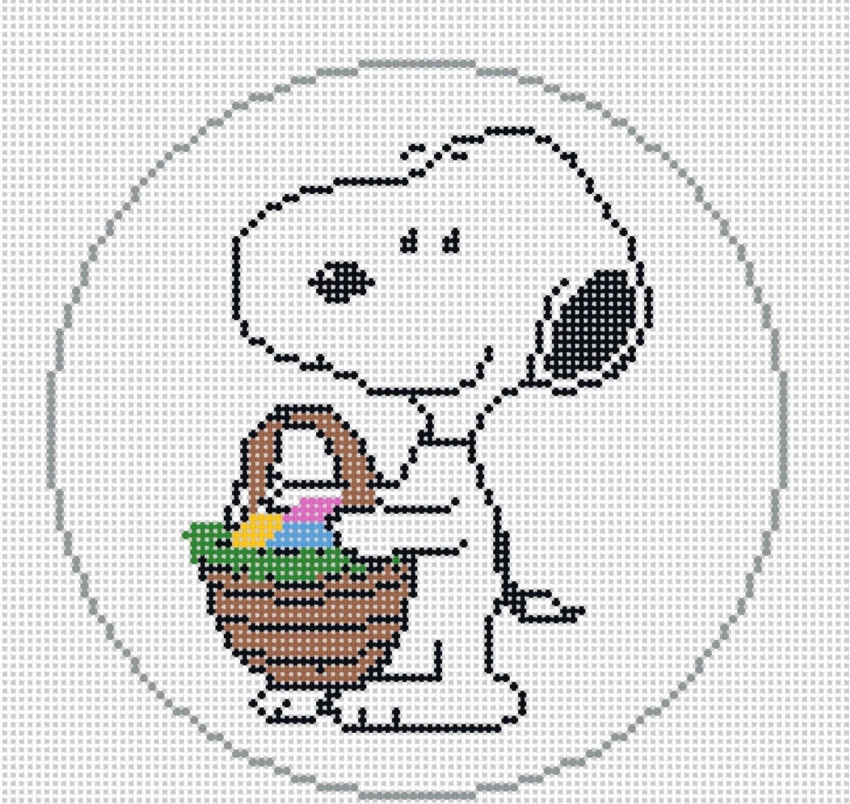 Snoopy with Easter Basket Round